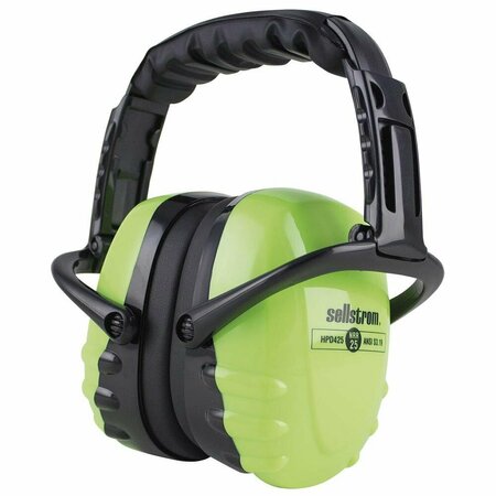 SELLSTROM Over-the-Head Ear Muffs, 25 dB, HPD425, Hi-Vis Green S23407